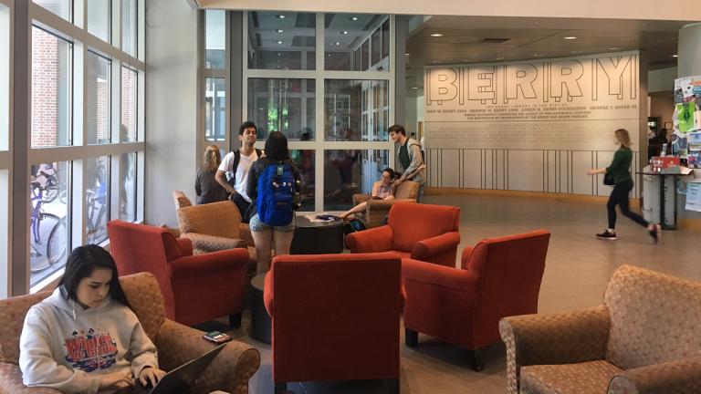 Students study in the Novack space at the Dartmouth Library