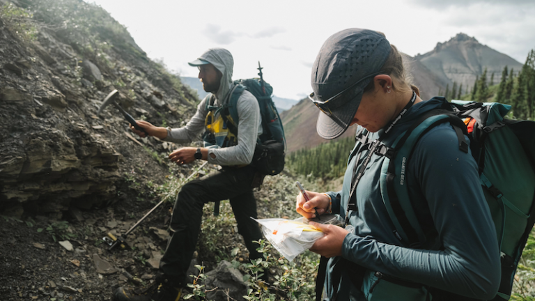 two Dartmouth researchers in the field; photo credit Dartmouth | Robert Gill
