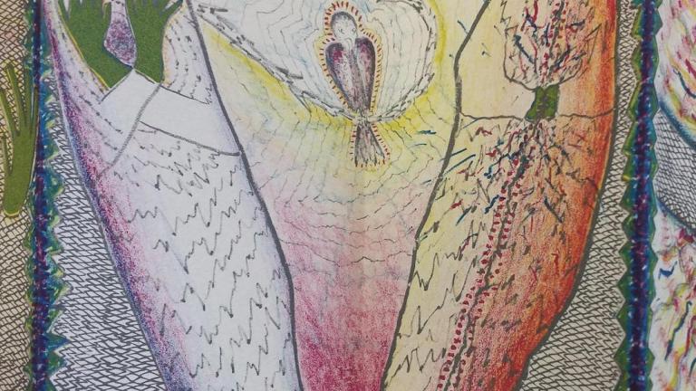 Internal Change #1 by Patricia Scobey opened to colorful illustration
