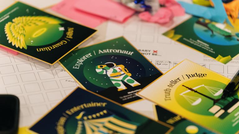 Persona cards used in strategic planning workshop