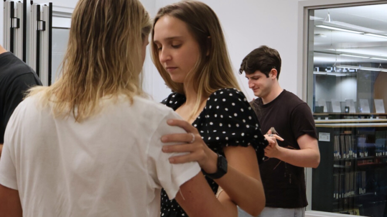 Dartmouth students practice tango in the summer term class, Tango Argentino