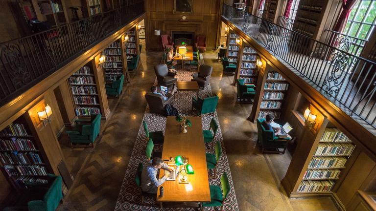 Students study in the Baker-Berry Tower room