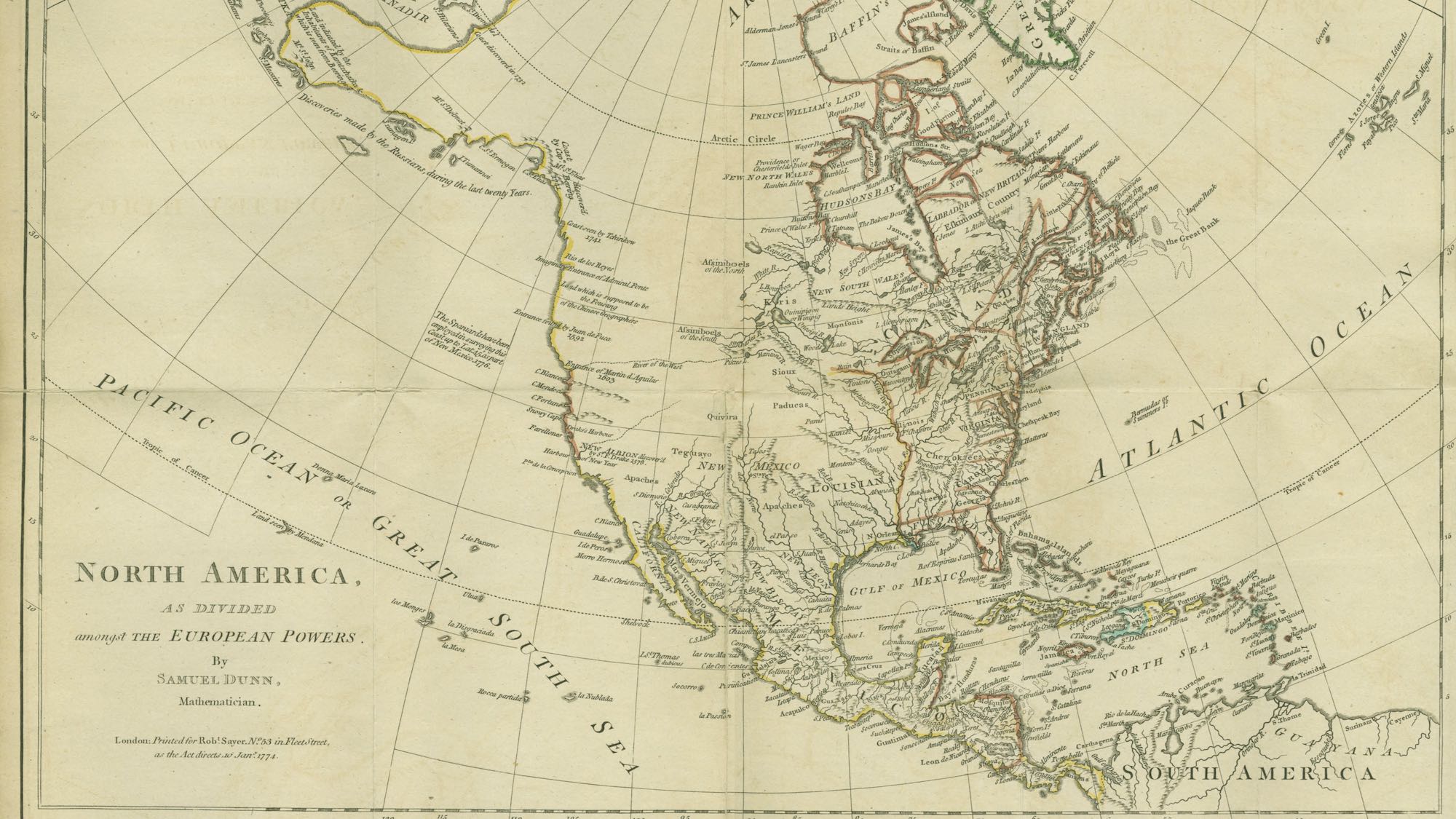 map of the American Colonies from 1776