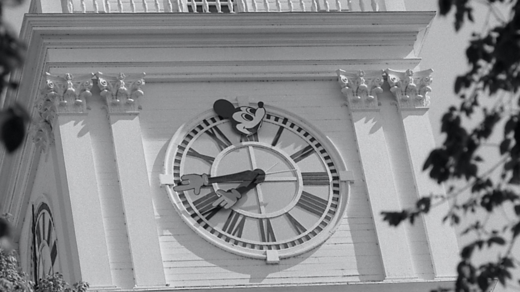image of the Baker Tower clock with Mickey Mouse hands